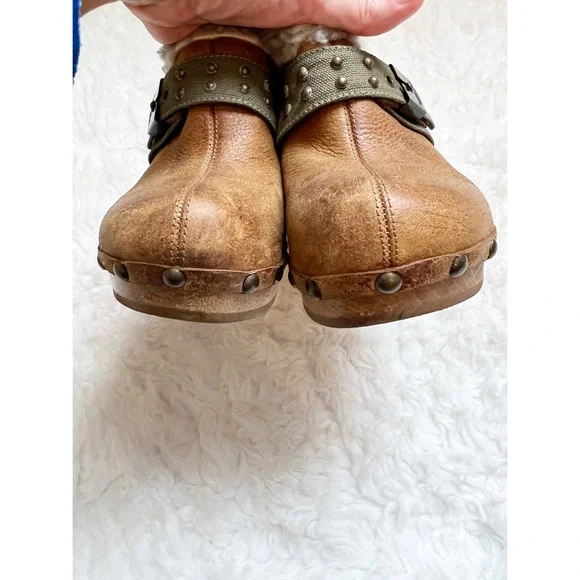 DR. SCHOLL’S Top Gun Wooden Clogs 6 Mules Fur - Picture 5 of 9